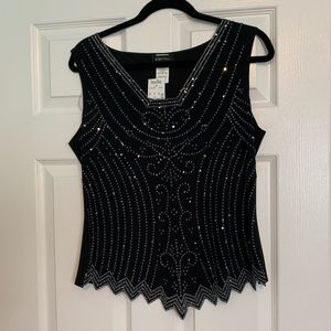 S Levine beaded top size L